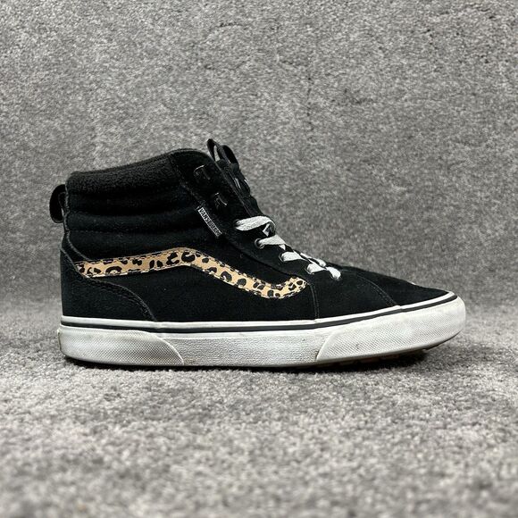 Vans Filmore Hi Vangaurd Missy Youth Size 6 Cheetah Black Skate Shoes Used - Picture 1 of 11